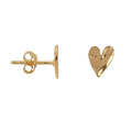 Hammered Heart Stud Earring - Goud