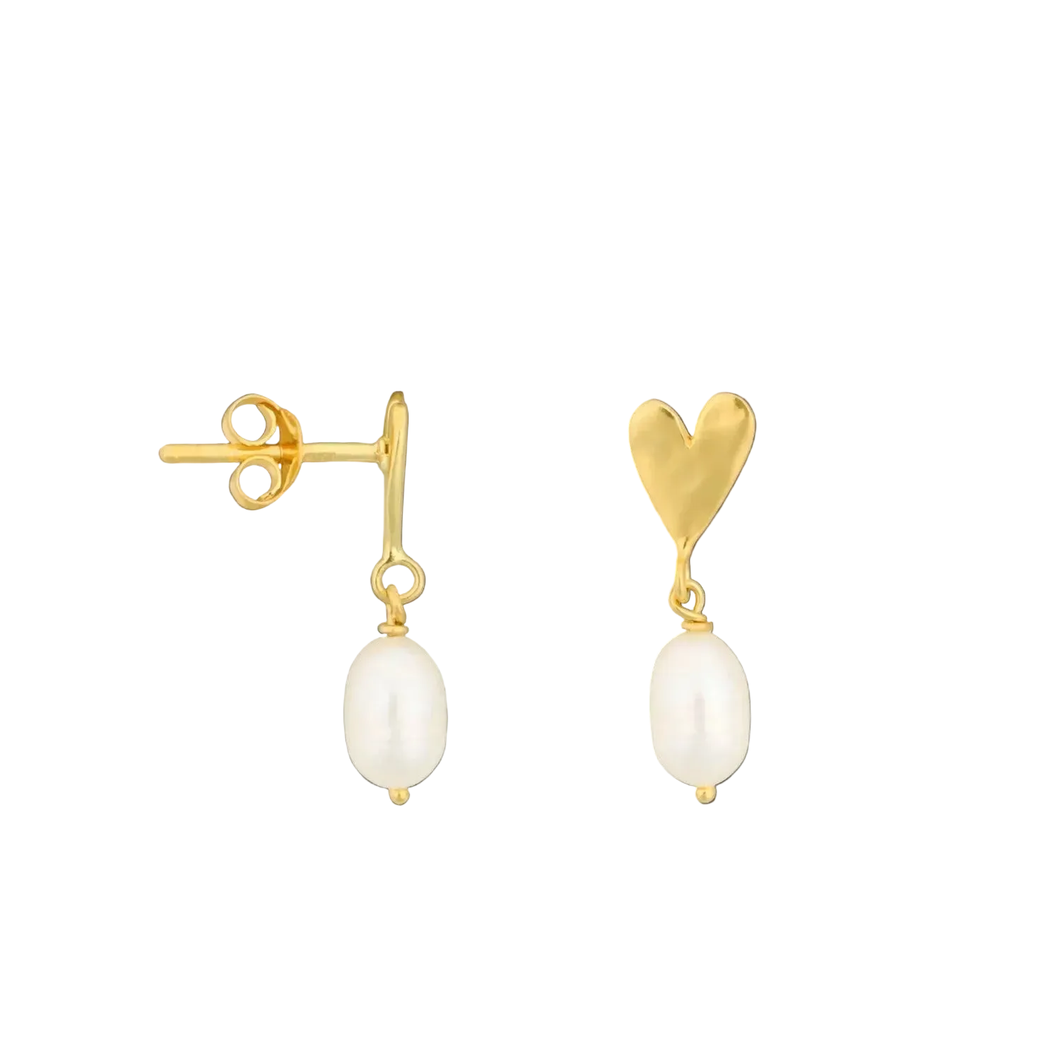 Heart Pearl Studs