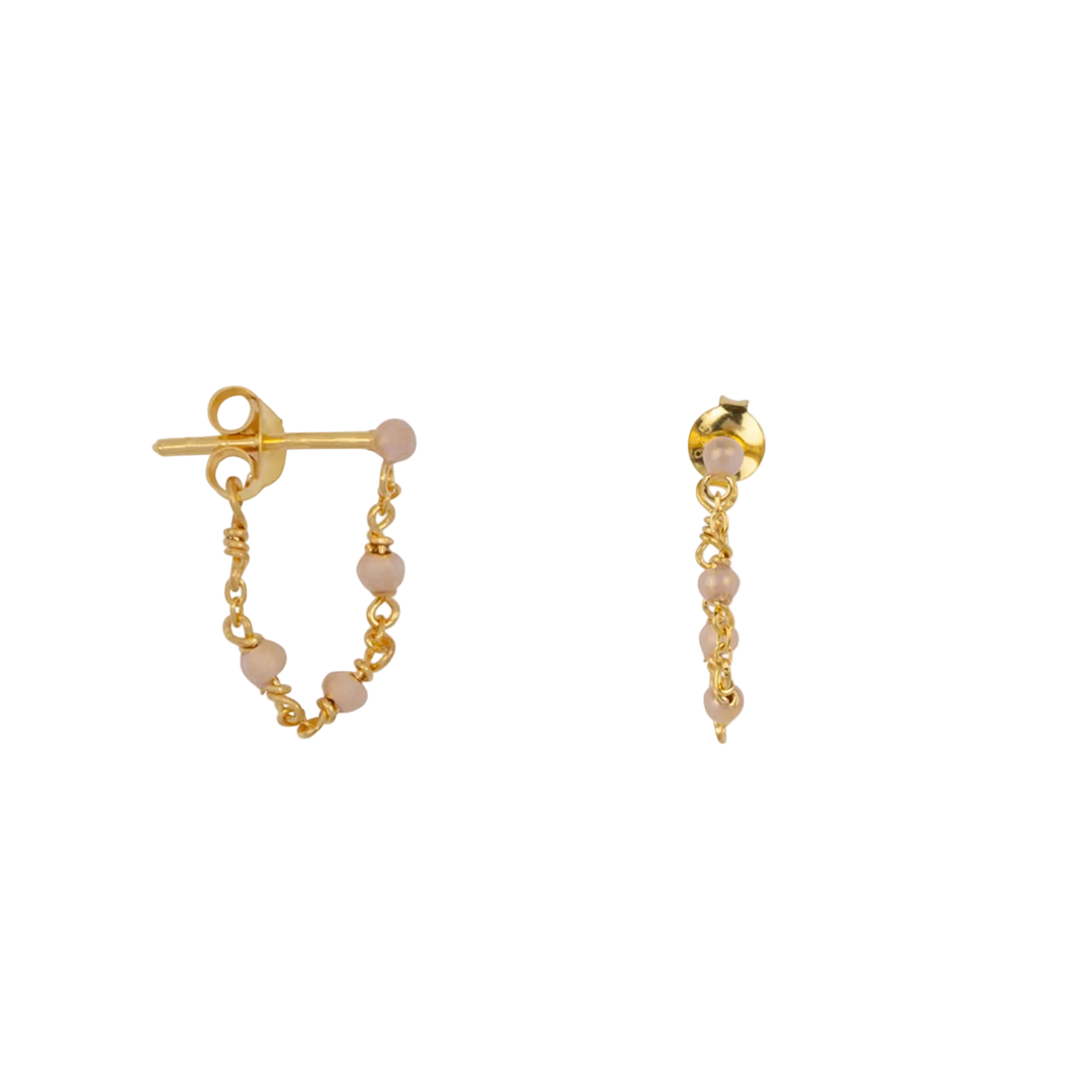 Chain Earring Beige - Goud